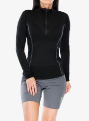 Bluza termoaktywna damska Sensor Merino Active Tee L/S Zip. Czarne bluzy Sensor, l, bez wzorów, z materiału, bez kaptura. Za 379.49 zł.