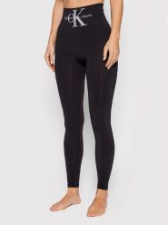 Calvin Klein Jeans Legginsy 701220429 Czarny Slim Fit. Czarne legginsy Calvin Klein Jeans, bez wzorów, z jeansu. Za 79.99 zł.