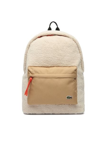 Lacoste Plecak NU5095NZ Beżowy. Brązowe plecaki Lacoste, bez wzorów, z materiału. Za 509.99 zł.