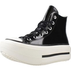 Buty CONVERSE CHUCK TAYLOR ALL STAR LIFT DOUBLE STACK PLATFORM PATENT LEATHER Cz. Czarne trekkingi Converse, z lakierowanej skóry, trekkingowe. Za 469.52 zł.