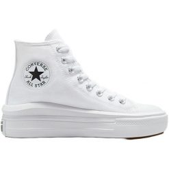 Trampki Converse Chuck Taylor All Star Move Hi, Dla obu płci. Białe obuwie sportowe Converse, bez zapięcia. Za 383.00 zł.
