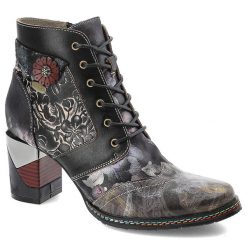 Czarne Botki Laura Vita Eleganckie Obuwie Damskie Premium. Czarne botki Laura Vita, z aplikacjami, ze skóry, bez obcasa, na obcasie, bez zapięcia. Za 449.00 zł.