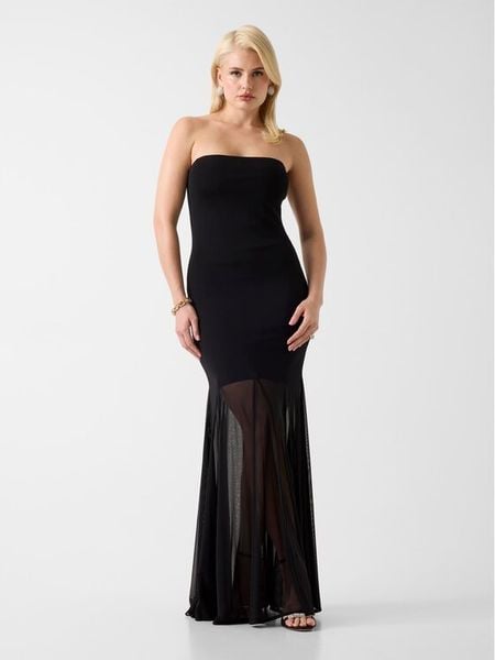 Marciano Guess Sukienka wieczorowa G6GK55 Z0664 Czarny Regular Fit. Czarne sukienki Marciano Guess, z aplikacjami, z wiskozy, wizytowe, bez kołnierzyka, bez ramiączek. Za 716.99 zł.