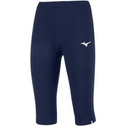 Legginsy damskie Mizuno High-Kyu Capri. Niebieskie legginsy Mizuno, xs, bez wzorów, na fitness i siłownię. Za 161.50 zł.
