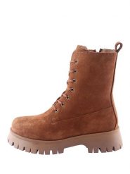 D.Moro Skórzane trzewiki w kolorze jasnobrązowym rozmiar: 39. Brązowe botki D.Moro, bez wzorów, z materiału, bez obcasa, bez zapięcia. Za 308.45 zł.