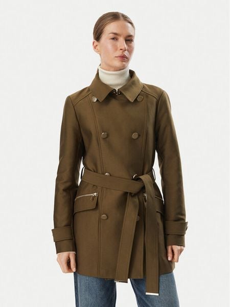 Morgan Trencz 241-GLADIA Khaki Regular Fit. Brązowe płaszcze Morgan, bez wzorów, z syntetyku, bez kaptura. Za 644.99 zł.