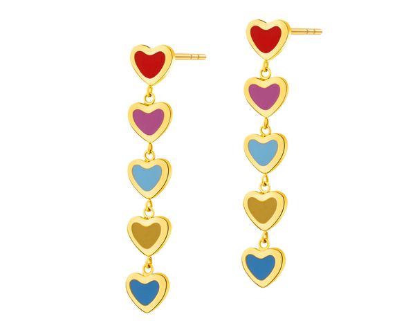 Kolczyki ze stali szlachetnej z emalią - serca. Kolczyki Elixa, ze stali. Za 209.00 zł.