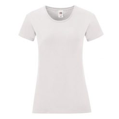 Koszulka Damska Iconic Plain T-shirt. Białe t-shirty FRUIT OF THE LOOM, xs, bez wzorów, bez kołnierzyka, bez ramiączek. Za 45.99 zł.