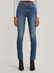 G-Star Dżinsy - Skinny fit - w kolorze niebieskim rozmiar: W31. Niebieskie jeansy G-Star, z aplikacjami, z podwyższonym stanem. Za 279.95 zł.