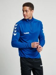 Bluza sportowa dla dorosłych Hummel Core 1/2 Zip Sweat. Niebieskie bluzy Hummel, xl, bez wzorów, z materiału, bez kaptura. Za 89.00 zł.