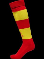 Hummel skarpety piłkarskie hmlESSENTIAL STRIPE TRUE RED/BLAZING YELLOW. Czerwone skarpety Hummel, bez wzorów, z bawełny. Za 79.21 zł.