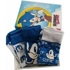 Skarpetki Sega Sonic The Hedgehog (x3). Niebieskie skarpety 100%, bez wzorów, z bawełny. Za 129.50 zł.