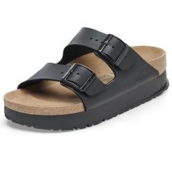 Sandały Arizona Papillio Flex Platform Rozmiar 36 - 1027395 Czarny. Czarne sandały Birkenstock, bez wzorów, z materiału, bez obcasa, bez zapięcia. Za 425.55 zł.