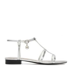 Sandały GINO ROSSI. Szare sandały Gino Rossi, bez wzorów, bez obcasa, na płaskiej podeszwie, bez zapięcia. Za 299.99 zł.