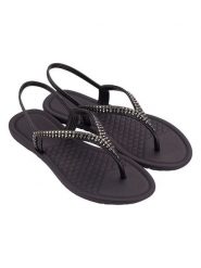 Grendha Sandały "Todo Dia Brilha" w kolorze czarnym rozmiar: 38. Czarne sandały Grendha, bez wzorów, klasyczne, z otwartym noskiem, bez obcasa, bez zapięcia. Za 52.79 zł.