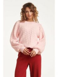 Smashed Lemon Sweter w kolorze jasnoróżowym rozmiar: L. Różowe swetry Smashed Lemon, l, bez wzorów, z wełny, bez ramiączek. Za 135.81 zł.