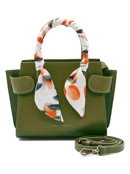 ATELIERS SAINT GERMAIN Skórzana torebka w kolorze oliwkowym - 19 x 17 x 9 cm rozmiar: onesize. Zielone torby na ramię ATELIERS SAINT GERMAIN, bez wzorów, z materiału, przez ramię, bez dodatków. Za 486.95 zł.