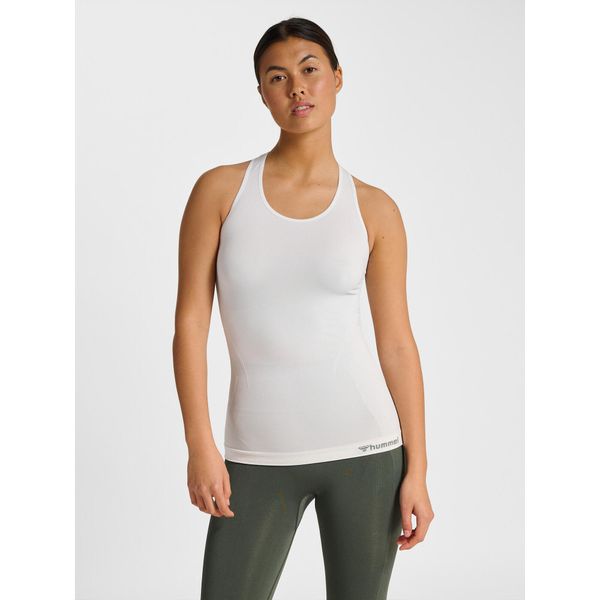 Damski tank top Hummel hmltif top. Białe topy Hummel, m, bez wzorów, bez kołnierzyka, bez ramiączek. Za 159.50 zł.