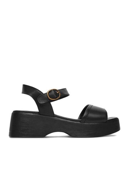 Lasocki Sandały CEO-WI23-NAGINA-10 Czarny. Czarne sandały Lasocki, bez wzorów, ze skóry, bez obcasa, na koturnie, bez zapięcia. Za 119.99 zł.