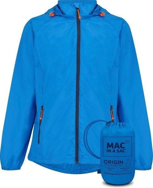 Mac in a Sac - Płaszcz przeciwdeszczowy - Ocean Blue. Niebieskie płaszcze Mac In A Sac, l, bez wzorów, z materiału, z kapturem. Za 289.85 zł.