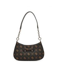 Guess Torebka Carrie Logo HWGP98 98180 Brązowy. Brązowe torebki klasyczne Guess, z aplikacjami, ze skóry, bez dodatków. Za 549.99 zł.