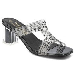 Czarne Klapki S.Barski Eleganckie Buty Damskie. Czarne klapki S.BARSKI, bez wzorów, bez obcasa, na obcasie. Za 149.00 zł.