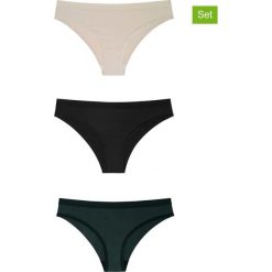 Figi (3 pary) w kolorze zielonym, beżowym i czarnym. Brązowe figi Dorina, l, bez wzorów. W wyprzedaży za 51.95 zł.
