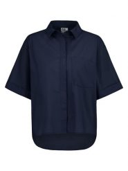 Sublevel Bluzka w kolorze granatowym rozmiar: L. Niebieskie bluzki Sublevel, l, bez wzorów, z bawełny, bez kołnierzyka, bez ramiączek. Za 82.99 zł.