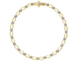 Bransoletka z żółtego złota z diamentami - 0,10 ct - próba 585. Żółte bransoletki Apart, z diamentem, złote. Za 9,990.00 zł.
