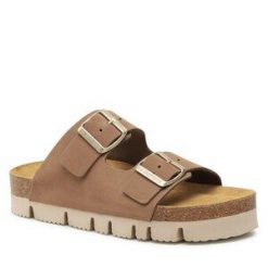 Klapki Dr. Brinkmann. Brązowe klapki Dr. Brinkmann, bez wzorów, bez obcasa. Za 269.99 zł.