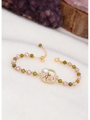 L'Atelier de Gaia Pozłacana bransoletka z perłami rozmiar: onesize. Różowe bransoletki L'Atelier de Gaia, z perłą, pozłacane. Za 69.99 zł.