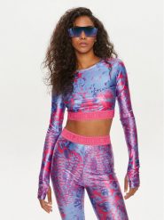 Versace Jeans Couture Bluzka 76HAH218 Kolorowy Slim Fit. Bluzki Versace Jeans Couture, bez wzorów, z jeansu, bez kołnierzyka, bez ramiączek. Za 419.99 zł.