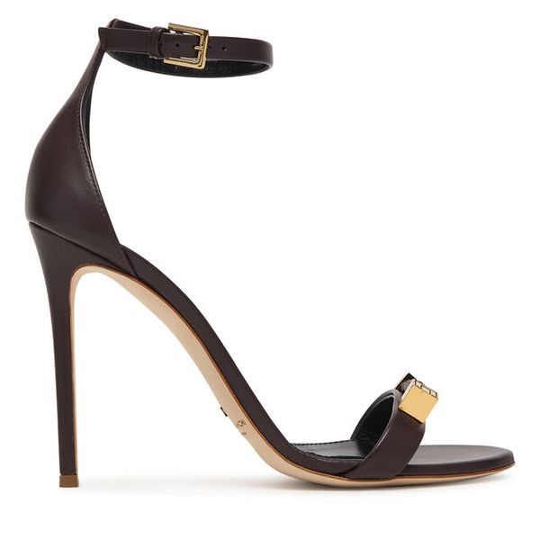 Sandały Elisabetta Franchi. Brązowe sandały Elisabetta Franchi, bez wzorów, bez obcasa, na szpilce, bez zapięcia. Za 2,339.00 zł.