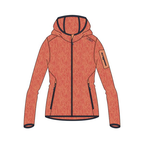 Bluza Damska Polarowa CMP 3H19826 CIEPŁA 280g Pomarańczowy. Czerwone bluzy CMP, na zimę, l, bez wzorów, z materiału, z kapturem. Za 174.99 zł.