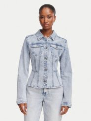 Morgan Kurtka jeansowa 262-VILIKA Niebieski jasny Slim Fit. Niebieskie kurtki Morgan, bez wzorów, z bawełny, bez kaptura. Za 349.99 zł.