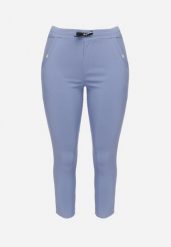 Niebieskie Spodnie z Nogawkami 7/8 i Kieszeniami Gavotta. Niebieskie spodnie materiałowe Born2be, na co dzień, l, bez wzorów, z jeansu, plus size. Za 69.99 zł.