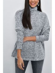 Milan Kiss Sweter w kolorze szarym rozmiar: L. Szare swetry Milan Kiss, l, bez wzorów, bez ramiączek. Za 126.99 zł.