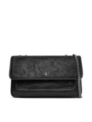 Calvin Klein Jeans Torebka Chain Ew Flap Conv Chain Bag LV04K3084G Czarny. Czarne torebki klasyczne Calvin Klein Jeans, bez wzorów, z jeansu, bez dodatków. Za 349.99 zł.