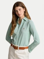 Polo Ralph Lauren Koszula 211924258009 Zielony Slim Fit. Zielone koszule Polo Ralph Lauren, xxs, bez wzorów, z bawełny, bez kołnierzyka, bez ramiączek. Za 659.99 zł.
