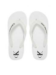 Calvin Klein Jeans Japonki Beach Sandal Flatform Tpu YW0YW01830 Biały. Białe klapki Calvin Klein Jeans, bez wzorów, z jeansu, bez obcasa. Za 129.99 zł.
