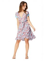 Aller Simplement Sukienka w kolorze błękitno-czerwonym rozmiar: 34/36. Niebieskie sukienki Aller Simplement, bez wzorów, z tkaniny, bez kołnierzyka, bez ramiączek, mini. Za 56.99 zł.