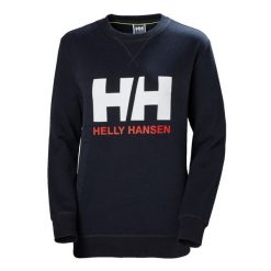Bluza damska Helly Hansen Logo Crew. Niebieskie bluzy Helly Hansen, bez wzorów, bez kaptura. Za 325.50 zł.