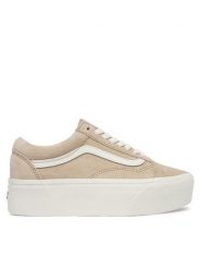 Vans Tenisówki Old Skool Platform VN0009PZ4MG1 Beżowy. Brązowe trampki Vans, bez wzorów, ze skóry, bez zapięcia. Za 449.99 zł.