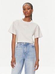Calvin Klein T-Shirt Micro Logo K20K206629 Écru Regular Fit. T-shirty Calvin Klein, s, bez wzorów, z bawełny, bez kołnierzyka, bez ramiączek. Za 129.99 zł.