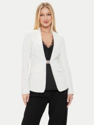 Morgan Marynarka 241-VIAZA.F Biały Slim Fit. Białe marynarki i żakiety Morgan, bez wzorów, z bawełny. Za 379.99 zł.
