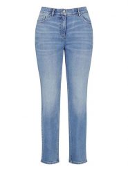 SAMOON Dżinsy - Slim fit - w kolorze błękitnym rozmiar: 44. Niebieskie jeansy Samoon, bez wzorów, z podwyższonym stanem. Za 167.28 zł.