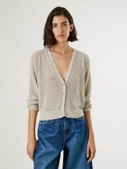 Pepe Jeans Kardigan "Claire" w kolorze szaro-lawendowo-żółtym rozmiar: M. Szare kardigany Pepe Jeans, m, bez wzorów, z jeansu. Za 180.06 zł.