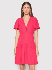 Rinascimento Sukienka koktajlowa CFC0107733003 Różowy Relaxed Fit. Czerwone sukienki Rinascimento, s, bez wzorów, z syntetyku, wizytowe, bez kołnierzyka, bez ramiączek. Za 239.99 zł.