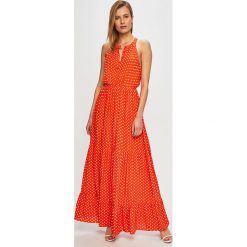 Answear - Sukienka. Brązowe sukienki ANSWEAR, na co dzień, m, bez wzorów, z tkaniny, casualowe, bez kołnierzyka, bez ramiączek, mini, proste. Za 149.90 zł.