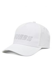 Guess Czapka z daszkiem V5GZ01 WO08O Biały. Białe czapki Guess, z aplikacjami, z bawełny. Za 109.99 zł.